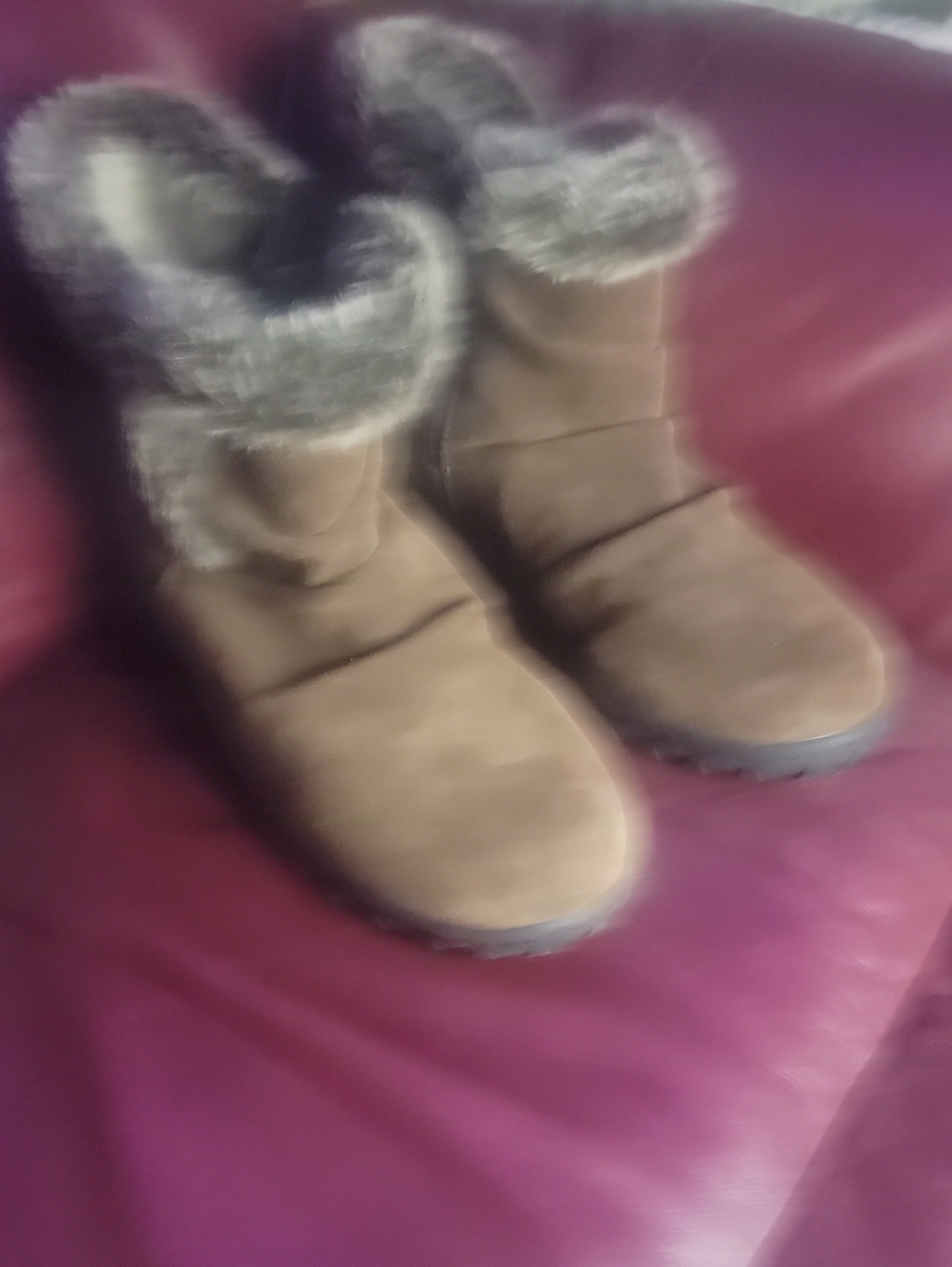 Khombu Tan Faux-Fur Cuff Winter Boots